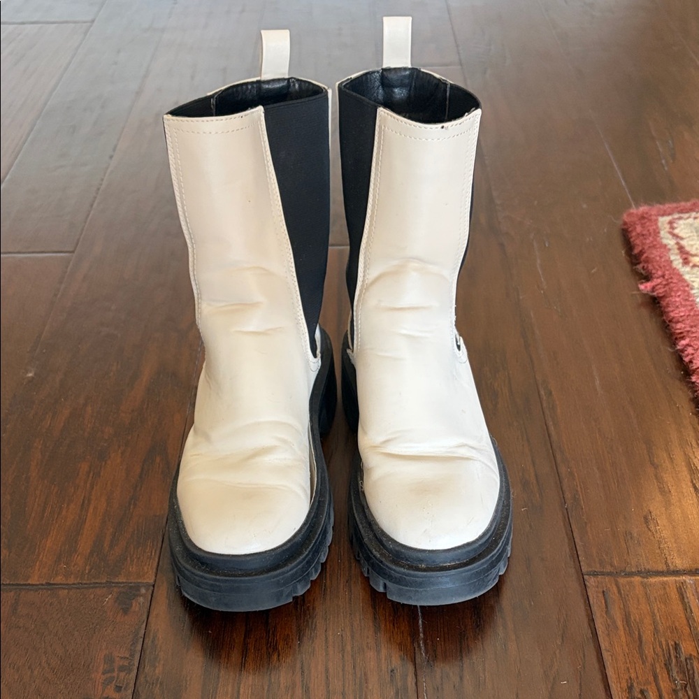 Black and White Chunky Boots
